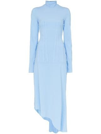 Blue Ellery Dumont Stretch High Neck Jersey Dress For Women | Farfetch.com