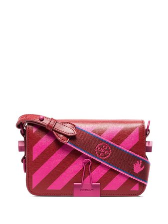 Shop red & pink Off-White Diag leather crossbody bag with Express Delivery - Farfetch