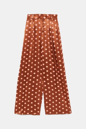 LIMITED EDITION WIDE LEG POLKA DOT PANTS - BEST SELLERS-WOMAN | ZARA United States red