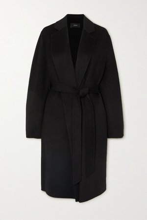 Black Cenda belted wool and cashmere-blend coat | Joseph | NET-A-PORTER