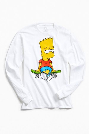 Bart Simpson Skateboard Long Sleeve Tee | Urban Outfitters