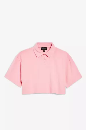 pink polo crop top