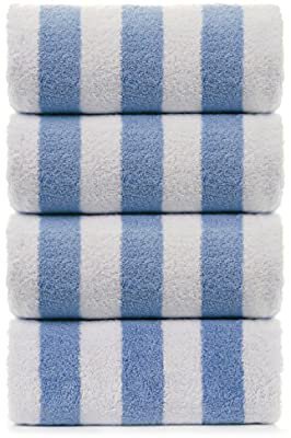 Amazon.com: Large Turkish Beach Towel, Pool Towel with Cabana Stripe, Eco Friendly, 100% Turkish Cotton (Blue 4 Pack 30x60 inches) by Turkuoise Towel: Home & Kitchen