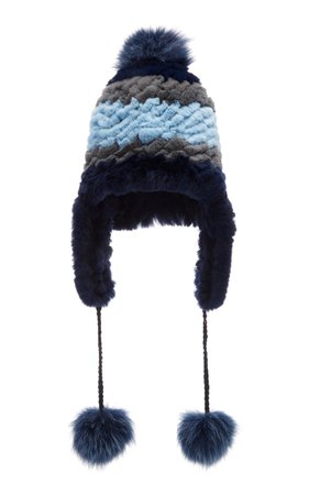 Knitted Rabbit And Fox Pom-Pom Trapper Hat by Pologeorgis | Moda Operandi