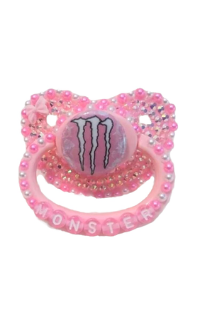 Pink monster adult paci
