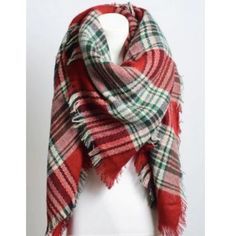 Red/Green/White Plaid Scarf