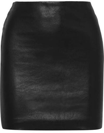Loattan Stretch-leather Mini Skirt - Black