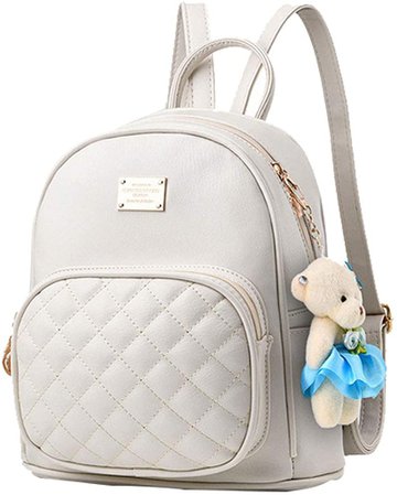 Amazon.com: Leather Backpack Purse Satchel School Bags Casual Travel Daypacks for Womens (white) : Clothing, Shoes & Jewelry