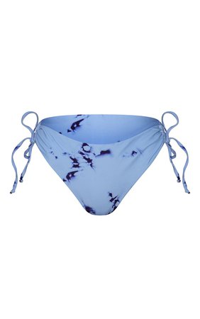 Blue Tie Dye Tie Side Cheeky Bum Bikini Bottom | PrettyLittleThing