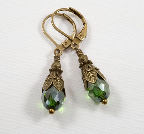 Green Edwardian Earrings