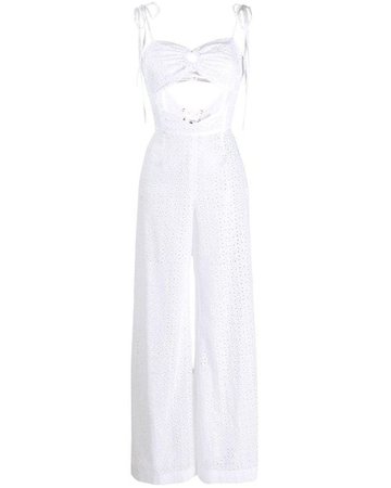 Daizy Shely Women's White Broderie Anglaise Jumpsuit