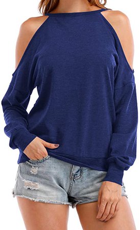 Sarin Mathews Womens Halter Neck Top Cut Out Shoulder Blouse Sweatshirts Burgundy S at Amazon Women’s Clothing store