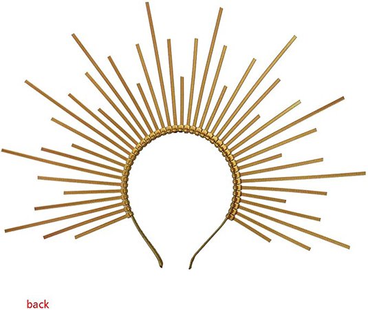 Amazon.com: Head Accessories Zip Tie Spiked Halo Crown Party Headbands Handmade Headwear Mary Halo Crown (Gold): Clothing