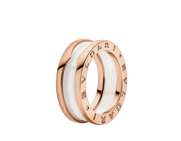 B.zero1 Ceramic, Rose gold Ring 347006 | Bvlgari