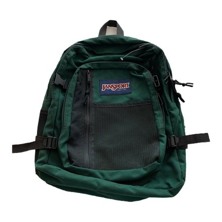 VTG 90s Jansport Green Backpack 18” Tall USA Made Pouch Strap Book Bag | eBay