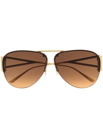 Bottega Veneta Eyewear Солнцезащитные очки-авиаторы с Эффектом Градиента - Farfetch