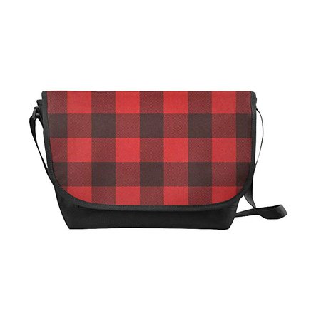 Amazon.com | Interestprint Multi Pocket Nylon Messenger Bag Buffalo Check Plaid Crossbody Bag | Messenger Bags