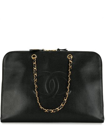 Shop black Chanel Pre-Owned 1997 CC Jumbo tote bag with Express Delivery - Farfetch