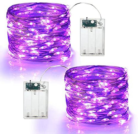 Amazon.com: Brizled Purple Halloween Lights, 19.47ft 60 LED Purple Fairy Lights, Battery Powered Twinkle/Steady On Halloween String Lights Indoor Silver Wire Mini Starry Lights for Party, Xmas, Room Decor, 2 Pack : Home & Kitchen