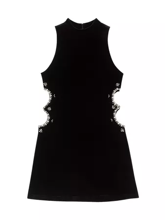 Shop Maje Short Velvet Dress with Rhinestones | Saks Fifth Avenue