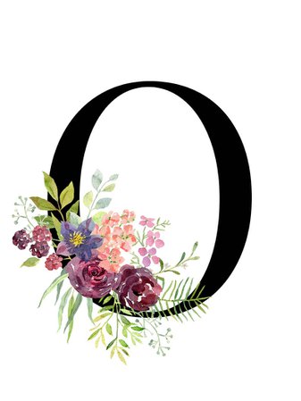 Letter O floral alphabet instant digital download | Etsy