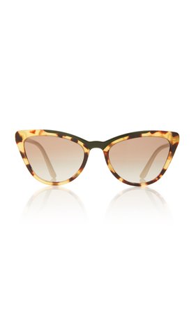 Cat-Eye Frame Tortoishell Acetate Sunglasses by Prada Sunglasses | Moda Operandi