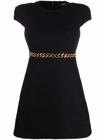 Versace Woven chain-link Mini Shift Dress - Farfetch