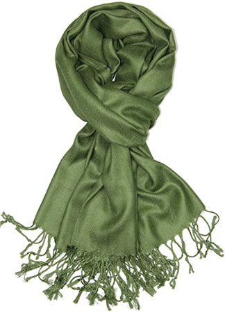 Achillea Large Soft Silky Pashmina Shawl Wrap Scarf in Solid Colors (Grey) at Amazon Women’s Clothing store