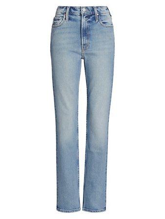 Shop Mother Rider High-Rise Straight Jeans | Saks Fifth Avenue