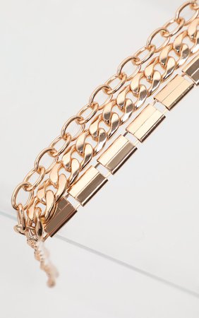 Gold Triple Chain Bracelet | PrettyLittleThing