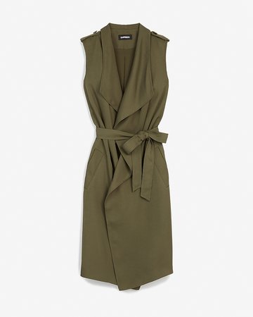 Sleeveless Belted Trench Jacket | Express