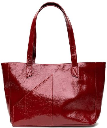 Holly & Tanager - Commuter Tote Bag In Patent Red