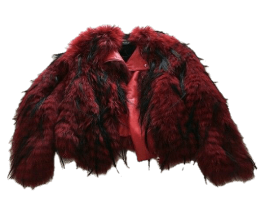 furry fizzy red jacket