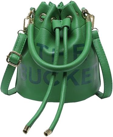 Amazon.com: Small Bucket Bag for Women, Leather Bucket Bag Purses, Crossbody/Handbag/Hobo Bag(7.9 * 7.9 * 8.3in) (Green) : Clothing, Shoes & Jewelry
