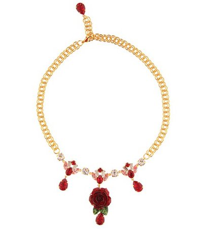 Crystal-embellished rose necklace