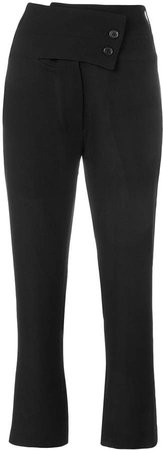Double-Button Cropped Trousers