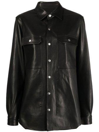 Rick Owens Oversized Leather Shirt Jacket - Farfetch