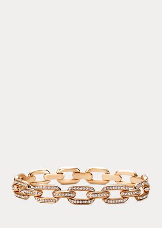 Pavé Diamond Rose Gold Chain Bracelet