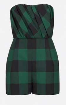 bustier checked jumpsuit Dior green