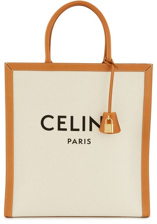 Women's Celine vertical calfskin and canvas tote bag | CELINE | 24S