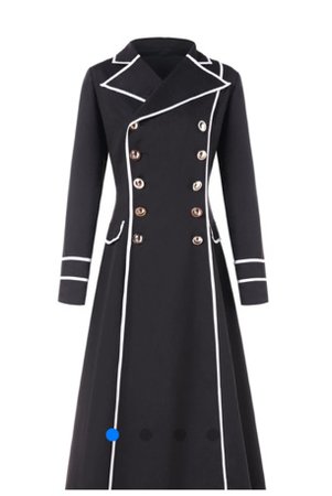 Double Breasted Military Coat (Black)