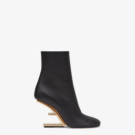 Black nappa leather high-heel boots - FENDI FIRST | Fendi