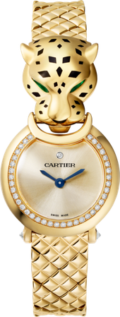 CRHPI01380 - Panthère Jewelry Watches - Small model, quartz movement, yellow gold, diamonds - Cartier