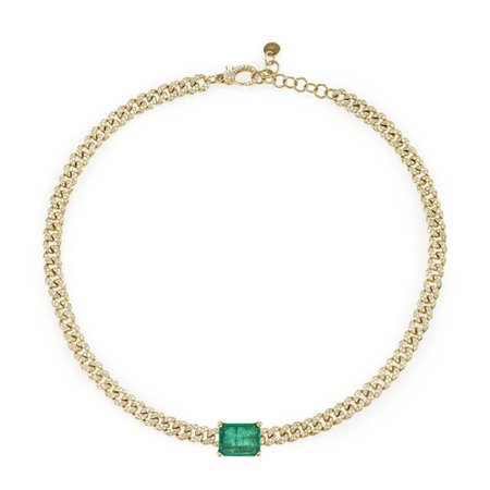 SHAY COLOMBIAN EMERALD PENDANT LINK NECKLACE