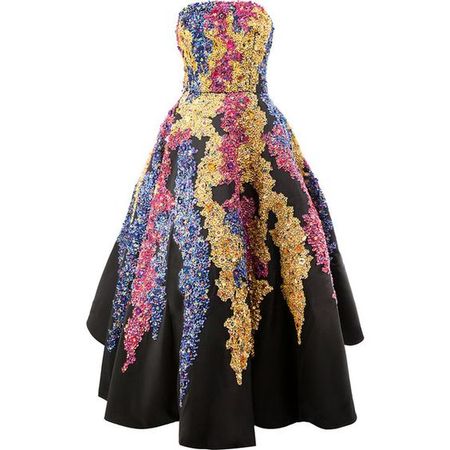 Oscar de la Renta sequin embellished evening dress