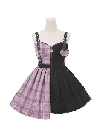 dress half black and purple