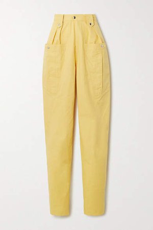 Yerris Cotton Tapered Pants - Yellow
