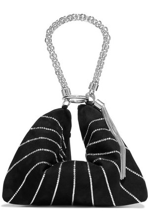 Jimmy Choo | Callie crystal-embellished suede shoulder bag | NET-A-PORTER.COM