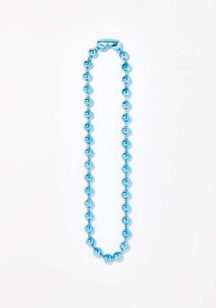 Blue Metallic Ball Chain Necklace | Dolls Kill