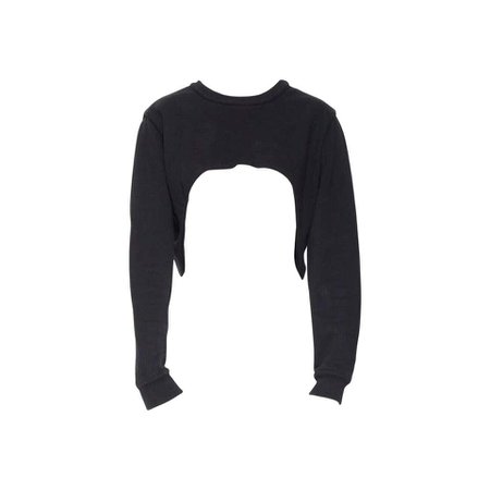 GIVENCHY RICCARDO TISCI 2012 black crop sweatshirt mullet mesh lined FR34 XS For Sale at 1stdibs